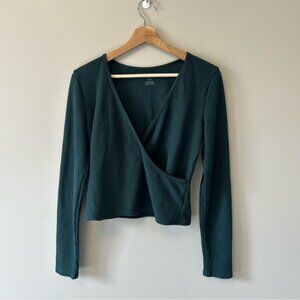 Aerie Crossover Waffle Tong Sleeve Shirt Size Medium
